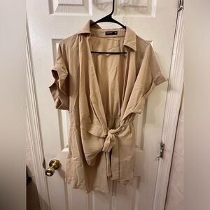 Tan Blouse great for office/work.
